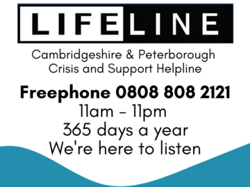 Free: Lifeline, Cambridgeshire & Peterborough Crisis & Support Helpline