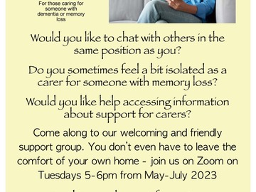 Free: Carer Support on Zoom